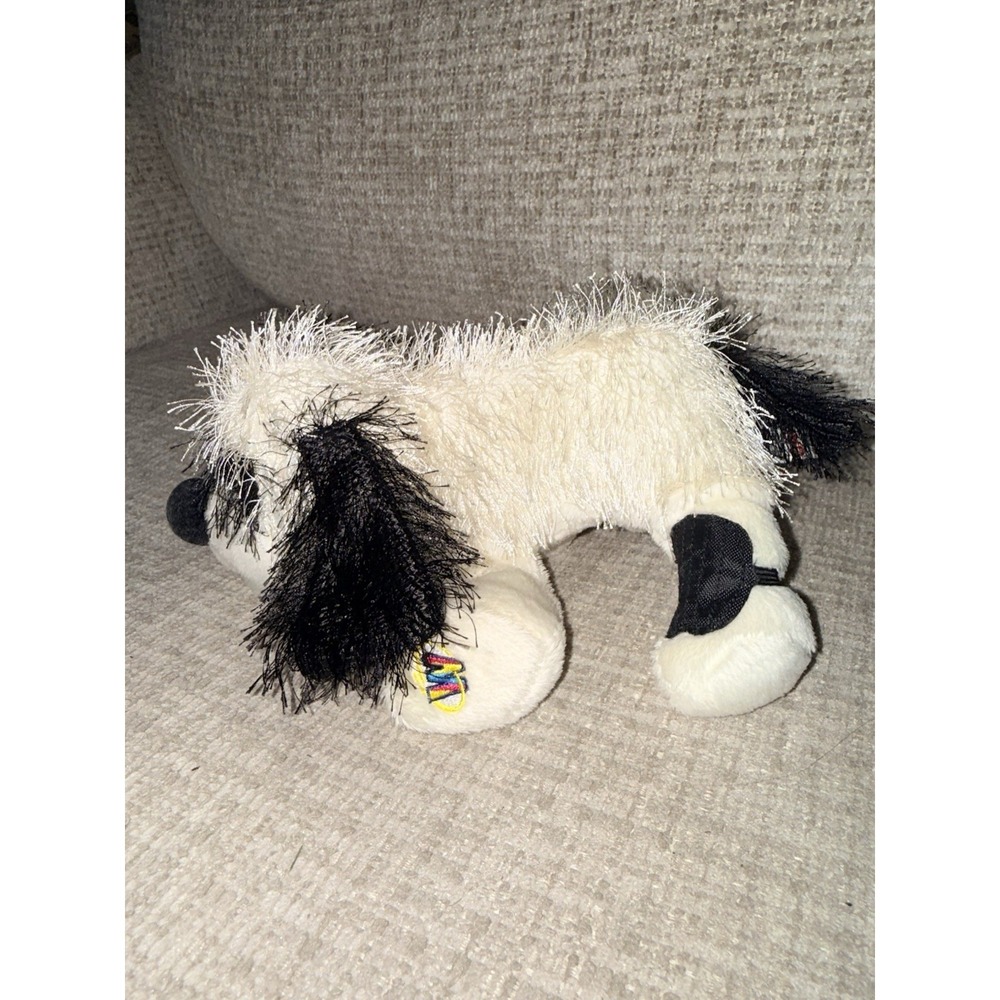No Code‎ Webkinz Ganz Cheeky Dog Plush Toy Stuffed Animal Black White Shaggy Fur - Picture 3 of 6